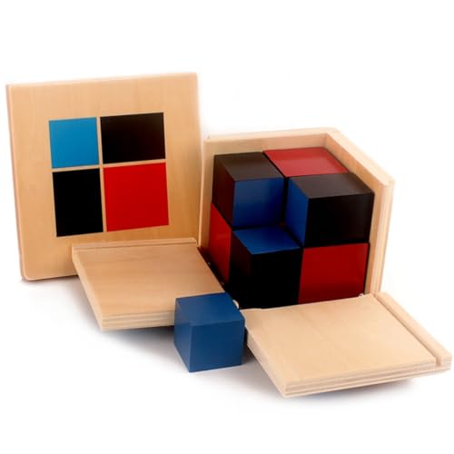 Gudong Montessori Arithmetic Algebraic Binomial Cube Trinomial Cube Wood Toys Math Elementary Education Toys Children Arithmetic Algebraic Math Teaching Aids (E)