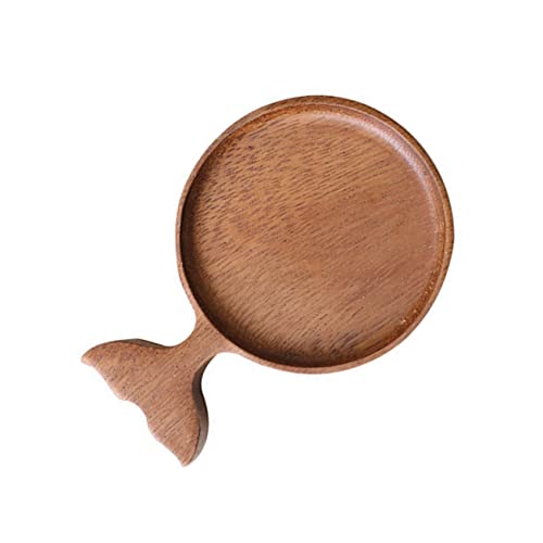 MUCKLILY 1Pc Fish Shaped Wooden Dipping Sauce Dish for Condiments for Snacks Appetizers Bbqs and Picnics Creative Japanese Tableware for Home and Kitchen Use