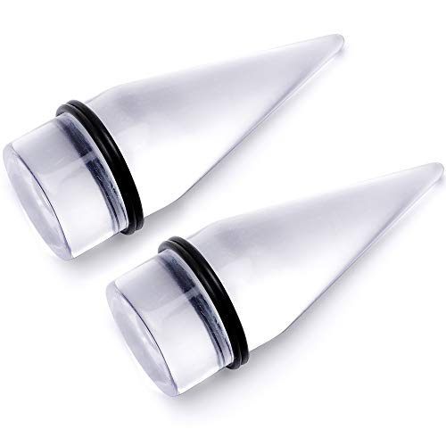 Body Candy Unisex Ear Gauges Stretching Kit Straight Tapers for Stretched Ears Clear