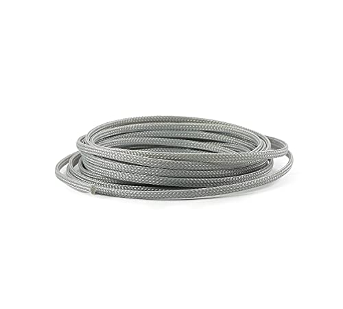 Othmro Manchon de Câble Tressé Flexible et Extensible Largeur : 4 mm, Longueur : 5 m, Gris, Convient aux Câbles d'alimentation, aux Câbles Audio-Vidéo, aux Câbles de Fixation et d'interconnexion