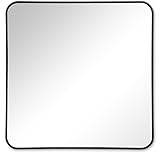 Muzuli 12 inch Small Black Framed Square Mirror Bathroom Mirror for Wall Decor for Bathroom Bedroom LivingRoom Entryway
