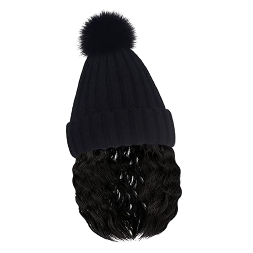 Bonnet avec cheveux integres pour masquer les cheveux rebelles en hiver froid