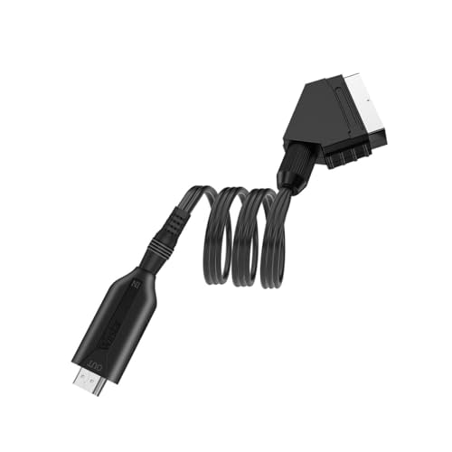 VERDANVERSE Adaptador De Scart a Vídeo y Convertidor De Audio y Vídeo para TV, Cable Scart 1 Metro, Escalador 720p/1080p, Compatible Señal Analógica, Bajo Consumo Energético, Uso Doméstico