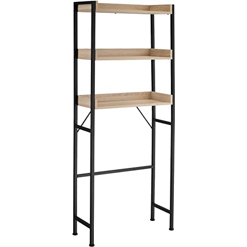 tectake® Estanteria baño de Estilo Industrial, Tres Estantes, Compacto, Ajustable, Antivuelco, Montaje Rápido, Estanterias Almacenaje, Mueble Baño - 165,5x25x67cm Madera Industrial Clara, Roble Sonoma