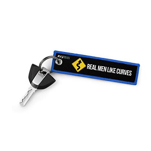 Keytails Keychains, Premium Quality Key Tag For Motorcycle, Car, Scooter, Atv, Utv [Real Men Like Curves] #TOP3