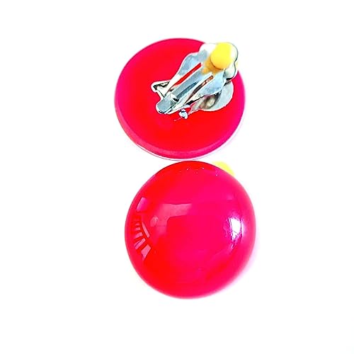 Clip-on Earrings Gumdrop Jelly Round Earrings Assorted Colors 1 inch3