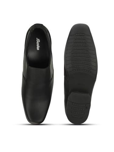 Image of Bata Mens Black Slipon Style with Comfort and Elegance Perfect for Formal Wear, Business Casual