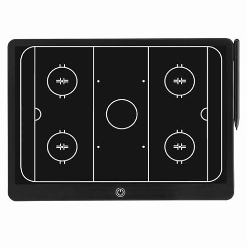 Electronic Hockey Coaching Boards 16 inch LCD Hockey Coaching Board Portable Erasable Pro Strategy Board for Training Teaching Competition Command Tactical Drawing Tablet Coach Gifts - Black