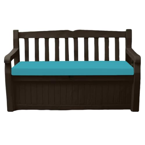 A ATH COLLECTION Waterproof Garden Bench Cushion Seat Pad Only fit for Iceni Outdoor Garden And Eden Storage Box 128x50x5cm Lightweight Durable Cushions (Aqua)