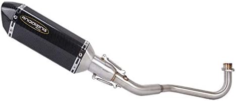 Motorcycle complete exhaust with tip and baffle Fit for Honda Grom Msx125 2013-2019 (Full black 2)