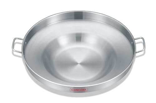 Concord Global Trading CONCORD Stainless Steel Comal Frying Bowl Cookware (22")