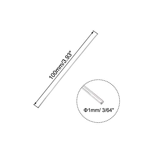 Image of uxcell 1mm x 100mm 304 Stainless Steel Solid Round Rod for DIY Craft - 2pcs