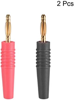 Sourcingmap 2mm Banana Speaker Plug Cable Screws Connectors Black Red 10A Jack Connector 2pcs