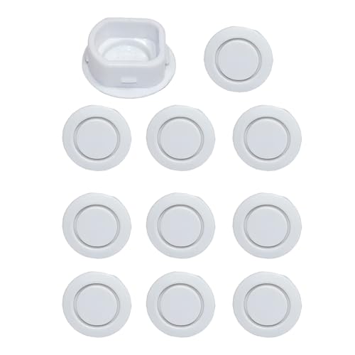 10pcs Car Bumper Radar Hole Cover Plastic Plugs for Round Holes, Auto Body Plug for Bumper Protection, Long-Lasting Exterior Accessory for Trucks and Cars (White, Large)