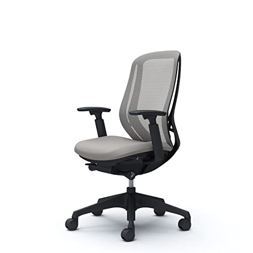 オカムラ オフィスチェア 完成品 組立不要 シルフィ― ハイバック メッシュ アジャストアーム 樹脂脚 ブラックフレーム C685XR-FMR3 ライトグレー