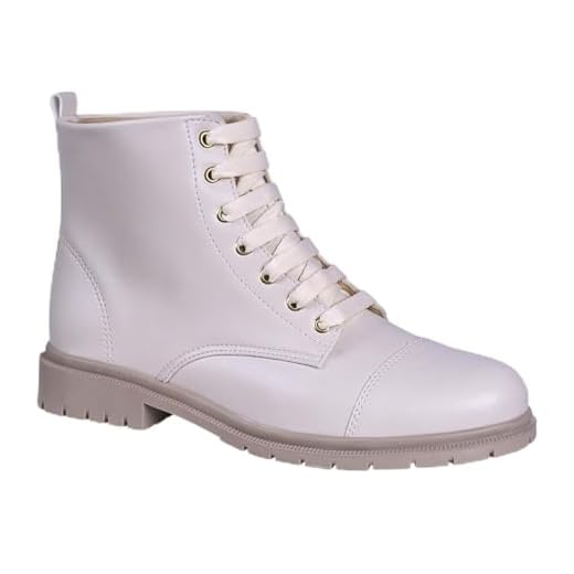 Bota Coturno Feminina Tratorada Blogueira Plataforma (Off White, BR, Adulto, Numérico, 36)