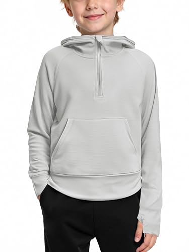 Yesfashion Kids Boys Girls Active Sun Protection Shirt Jackets Lightweight Hooded Cooling Shirt Tennis Running Outdoor