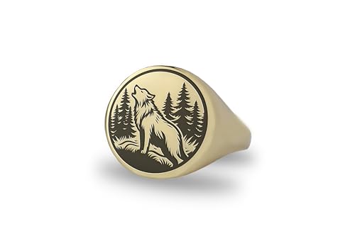 Bague loup en or 24k gravée : l'élégance d'un bijou chevalière unique
