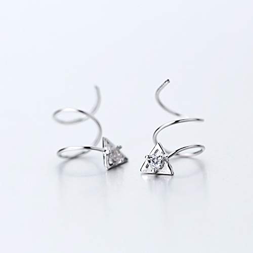 Earrings 925 Sterling Silver Earrings Women Girls Triangular Star Heart Spiral Ear Bone Ear Buckle Mini Double Ring Earrings By Sgdfdju (Metal Color : Mc15485) #TOP29