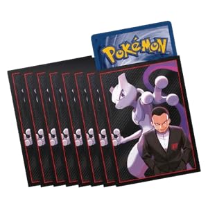 Elite Top Trainer Box Sleeves Hüllen Matt für Karten, Kartenhüllen Packung mit 65 Stück, für Sammelkarten Spiele mit BB-Toy-Trades Versandschutz (Ewige Rivalen - Team Rocket Mewtu)