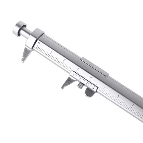 Calibrador forma bolígrafo con regla 100mm plata miniatura 5