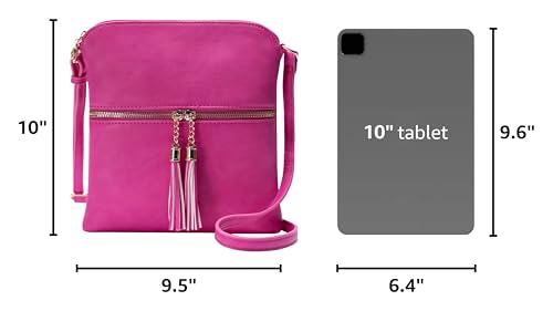 Image of Solene Womens Lightweight Medium Crossbody Purse with Tassel, Perfect Size Crossbody Bags for Daily Use, travel