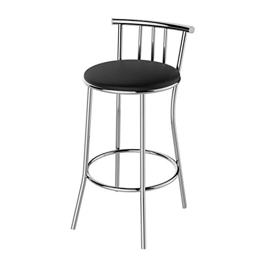 Banqueta Cozinha Cromada Redonda Roma Média 60cm Flape