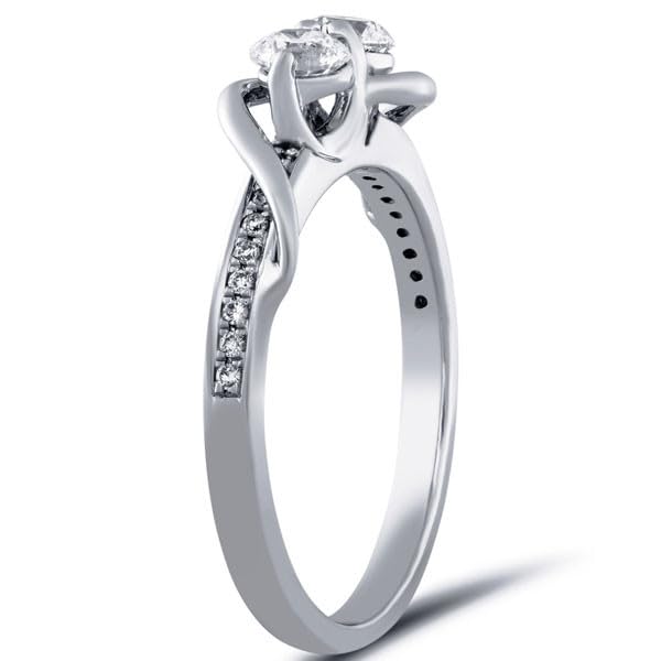 P3 POMPEII3 5/8ct Diamond Two Stone Forever Us Crossover Engagement 10k White Gold Ring2