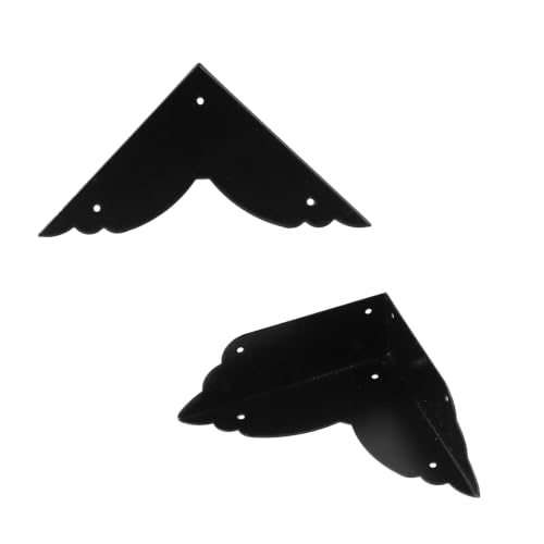 Image of Mcredy Metal Table Corner Guards & Edge Protectors, Vintage Black, 12 Pcs | Long-Lasting Protection, Vintage & Elegant Appearance, Easy to Install, 2.75x2.75x1.02inch, Furniture Upgrade