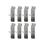 TRINITY Heavy Duty Slatwall Single Hooks with Spring-Lock, 2-Inches, Light Gray, 8-Pack