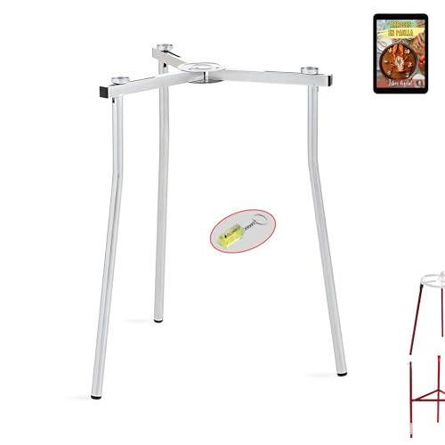 COMBOI Lot de 3 pieds pour brûleur, poêle à paella à gaz, livre de recettes numérique, niveau et instructions de montage, fabriqué en Espagne (trépied réglable)