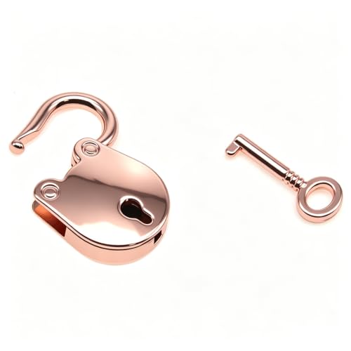 Image of 2PCS Vintage Mini Bear Padlock Key Lock Antique Style Small Key Lock (Rose Gold)