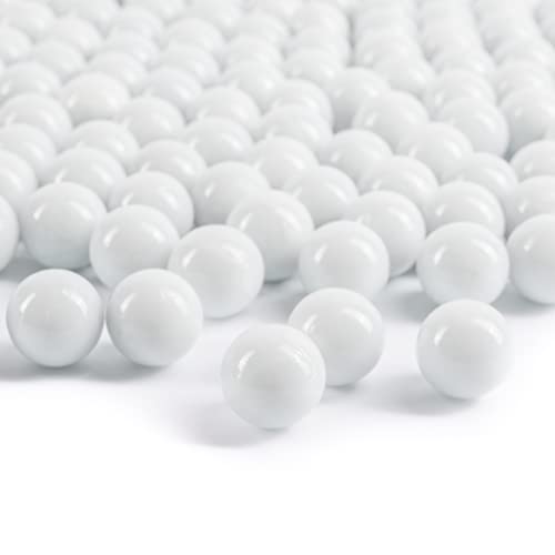 Galashield White Marbles for Vases | Glass Beads Bulk Fillers, Round 1lb (Approx. 80 pcs)