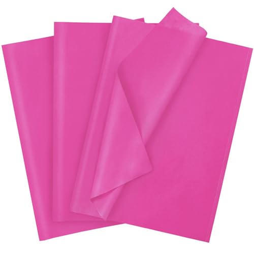 Image of 120 Sheets 20 inchX14 inch Hot Pink Tissue Paper for Gift Bags Wrapping, Art Tissue Paper Bulk for Weddings Birthday Party Crafts Decoration