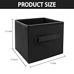Kids Storage Bins 9.0"x7.5"x7.5" Small Size Fabirc Foldable Closet Toy Organizer Collapsible Cloth Black - Image 3