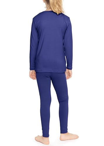 Image of STRETCH IS COMFORT Girls 2 Piece Hoodie Short Sleeve Long Sleeve Crew Neck Top and Leggings Set Kids Thermals Underwear Set