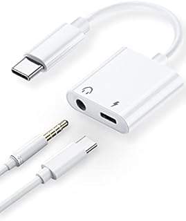 USB C to 3.5mm Headphone Jack and Charger Adapter 2-IN-1 Type C to Headphone Audio Hi-Res Splitter Compatible with Sumsung Galaxy S22 Ultra S21 S20/Huawei P30/Google Pixel/XiaoMi/Redmi K30/Motorola