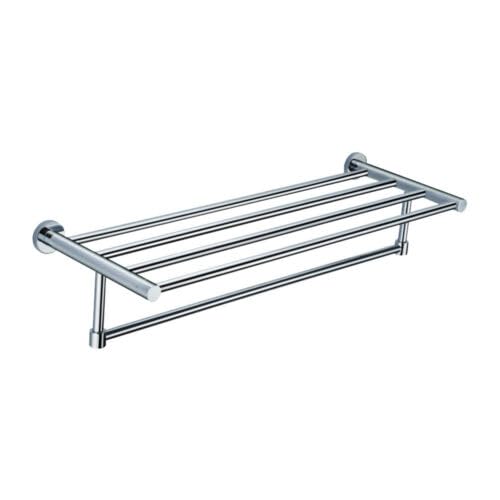 Nes Home Silver Brass With Chrome Finish Bathroom Towel Shelf Rack And Rails