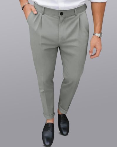 Image of Noble Monk Men's Formal Trousers | Regular Fit Stylish Pants for Men | Comfortable Solid Trousers | Classic Formal Wear for Men | Smart and Versatile Everyday Wear