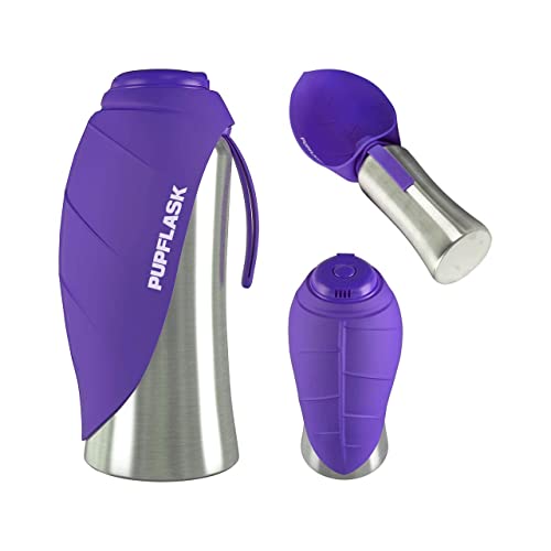 Pupflask Large Dog Water Bottle | 27 Or 40 Oz Stainless Steel | Convenient Dog Water Dispenser | Puppy Travel Water Bowl | Portable Pet Water Bottle | Leak Proof Bottle Perfect Size For All Dog Breeds #TOP6