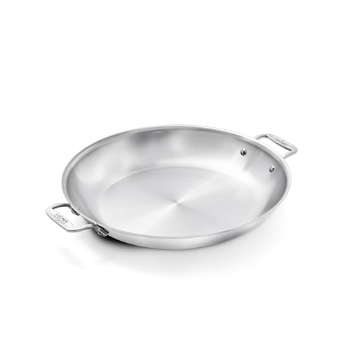 All-Clad D3® Stainless Steel 14 inch Paella Pan- Made in the USA- The Original Bonded Professional Cookware- Oven Safe & Induction Compatible