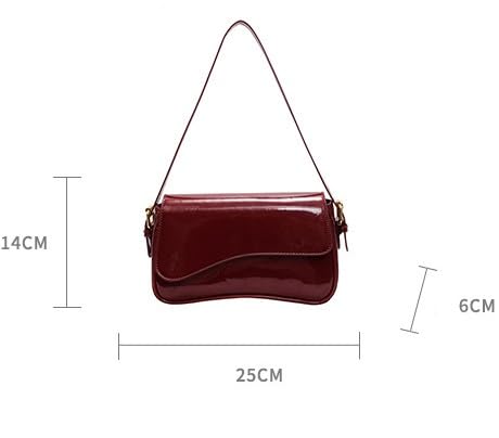 Image of Shoulder Bags for Women Y2K Purse Trendy Cherry Hobo Handbags Vegan Leather Clutch Saddle Bag with 2 Removable Strap
