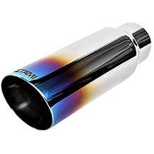 NETAMI 3" to 4" Exhaust Tip Stainless Steel Dual Wall Blue Burnt Tip 3"x4"x12" Weld-on