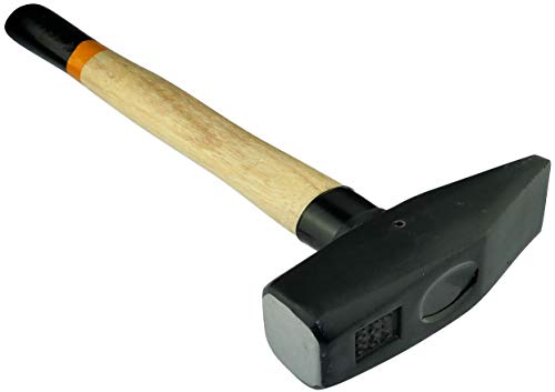 AERZETIX - Martillo de Cerrajero/Mecánico/Carpintero - 1000g 370mm - DIN 1041 - Dureza 50-58 HRC - Mango de Madera Fresno - Cabeza Biselado Puntiagudo Irrompible de Acero - Herramienta manual - C46152