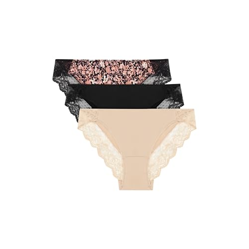 Maidenform Women's Underwear Tangas Pack, 3-Pack, Lace Tanga Underwear Women Pack, Cheeky Smooth...