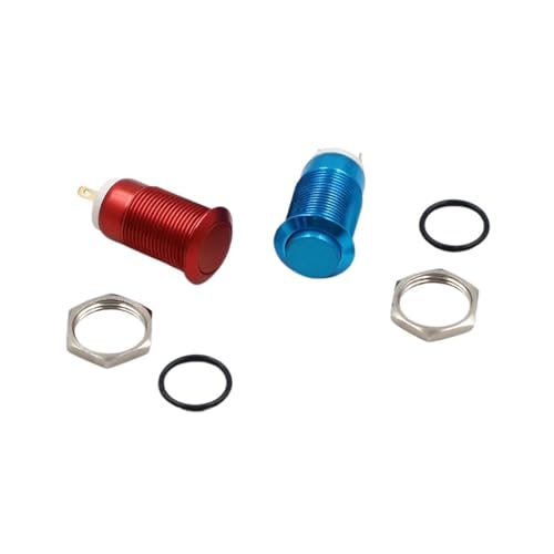 Bouton-poussoir étanche 12mm noir interrupteur momentané tête plate haute