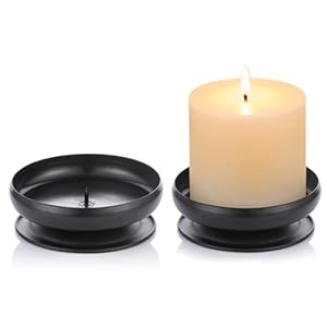 Set of 2 Black Iron Pillar Candle Holders Spike Candle Holder 3.6"/ 9cm Diameter. Ideal for Wax or LED Candle Gardens, Spa, and Aromatherapy, Incense Cones, Wedding, Party, Spa, as Pedestal Set of 2 Black Iron Pillar Candle Holders Spike Candle Holder 36 9cm Diameter Ideal for Wax or LED Candle Gardens Spa and Aromatherapy Incense Cones Wedding Party Spa as Pedestal