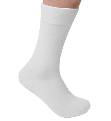 Rambutan Men's Space Collection Rayon made from Bamboo Seamless Dress Socks US 8.5-12.5 Multi Color (White)