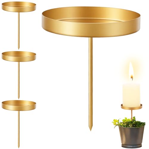 4er Adventskranz Kerzenhalter Gold Set,ø7,5cm/6,5cm/4,5cm Wählbar...