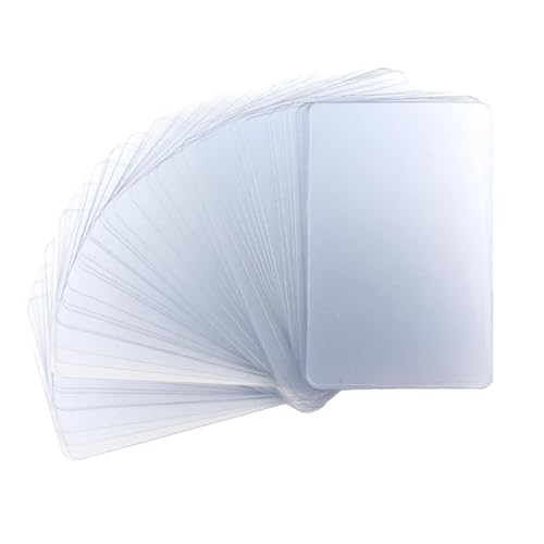 Bustlwor 80 Stück Transparent Blanko PVC Karten, 86 x 54mm Mattiert Rohlinge Namenskarte, für Büro und DIY Geschenkkarte (Mattiert）